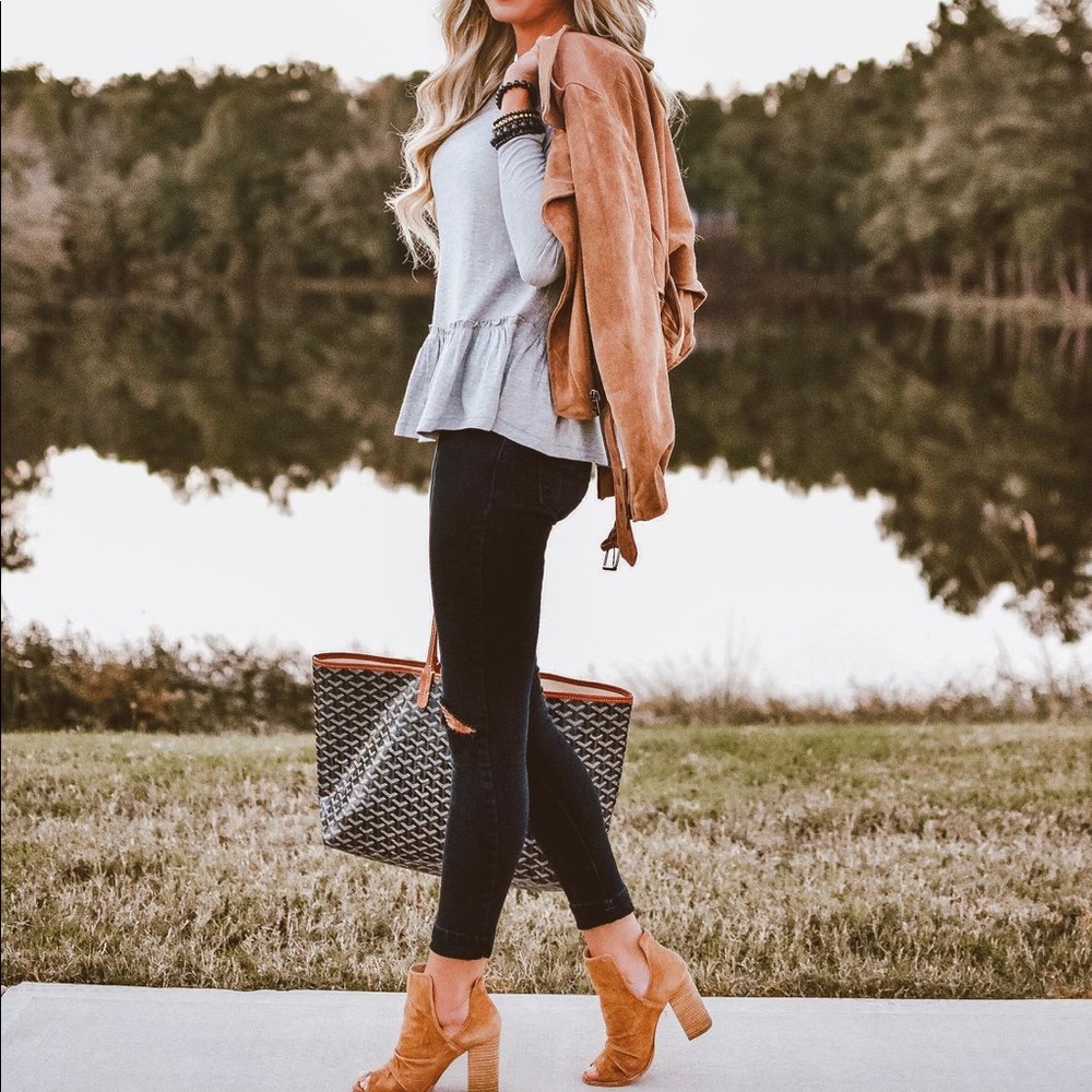 Caslon Grey Peplum Top